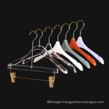 High quality crystal clear plastic acrylic coat hanger for clothes